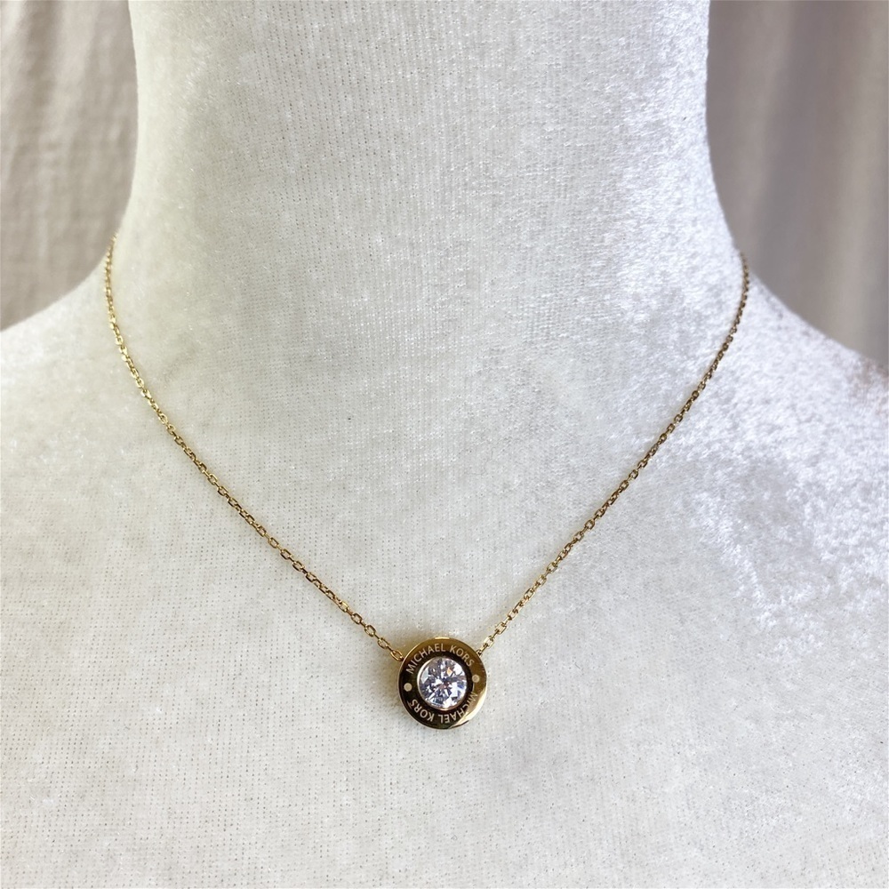 Michael kors crystal solitaire reversible necklace